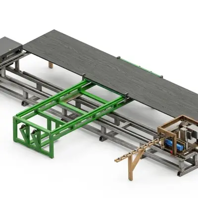 Máy cắt hai đầu gỗ tấm